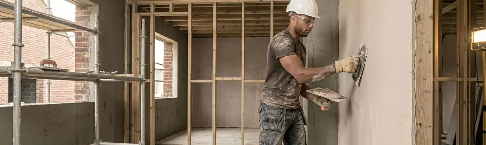 Plastering a wall
